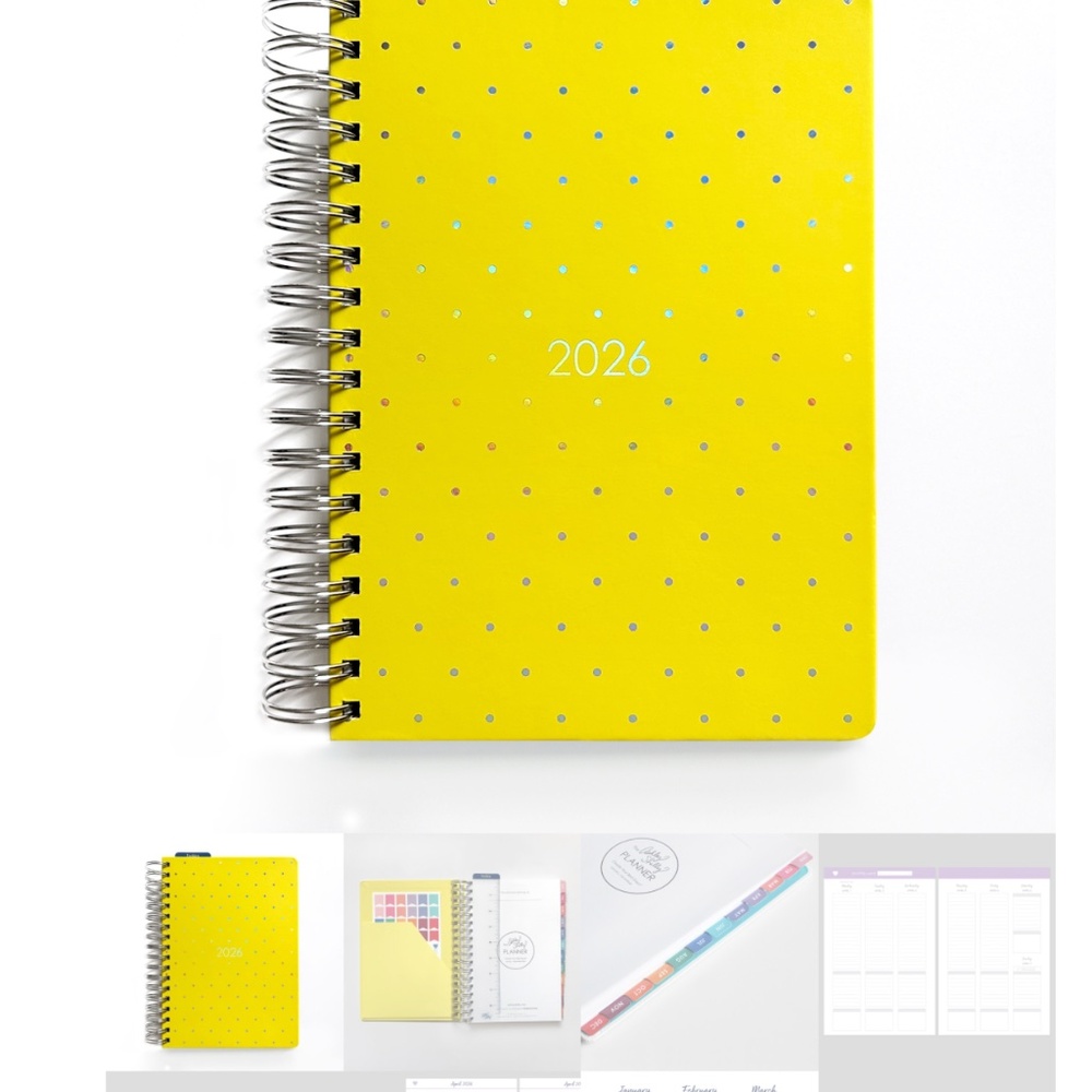 2026 Ashley Shelly Planner: Signature Weekly Vertical – Yellow HoloFoil Dot